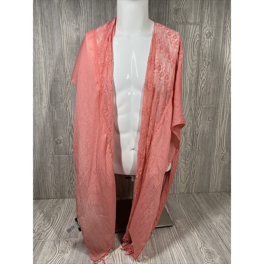 Maurices Pink Lace Lightweight Shaw Wrap Around Scarf Casual Gift Womens OSFM